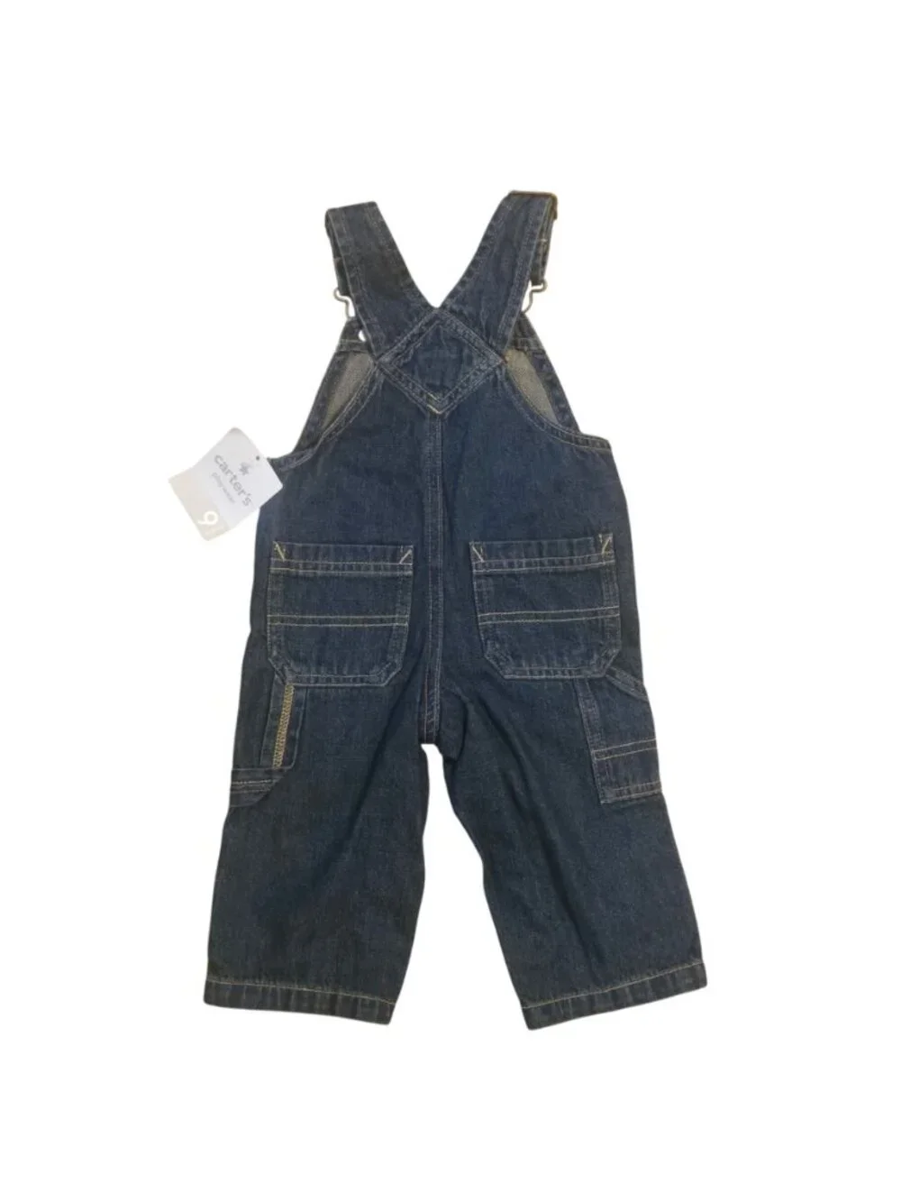 Carters Baby Denim Overalls 9 Months Adjustable Straps Front Back Pockets NWT